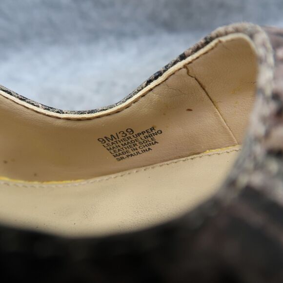 Saks Fifth Avenue Shoes Womens 9 Platform Pumps Slingback Peep Toe Snake Fashion - Picture 11 of 16